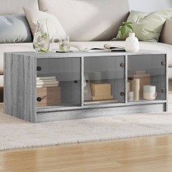 Sonata H Маса за кафе със стъклени врати, сив сонома, 102x50x42 см - Măsuțe de living