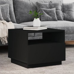 Sonata H Маса за кафе с LED осветление, черна, 50x49x40 см - Măsuțe de living