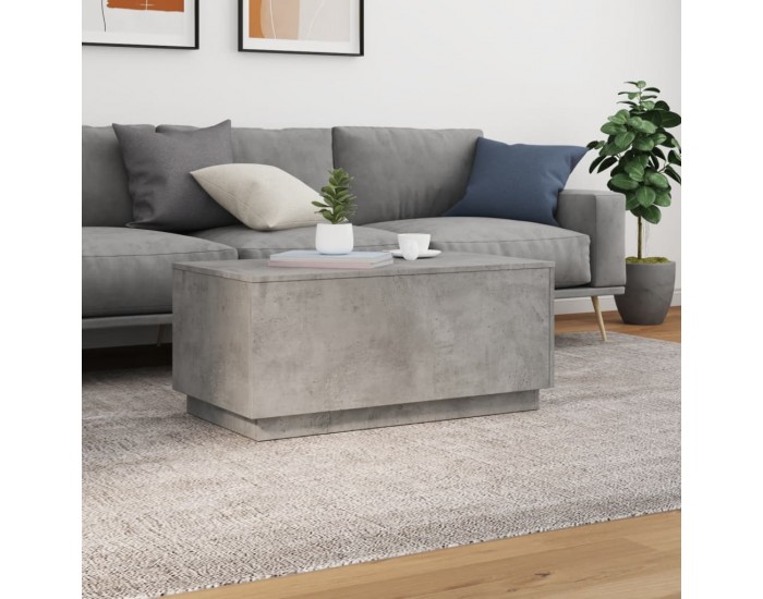 Sonata H Маса за кафе с LED осветление, бетонно сива, 90x50x40 см
