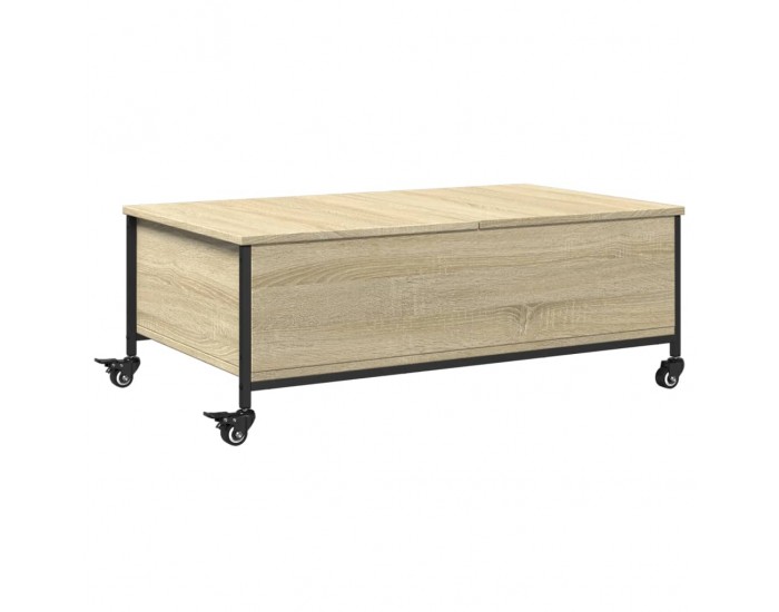 Sonata H Маса за кафе с колелца дъб сонома 91x55x34 см инженерно дърво