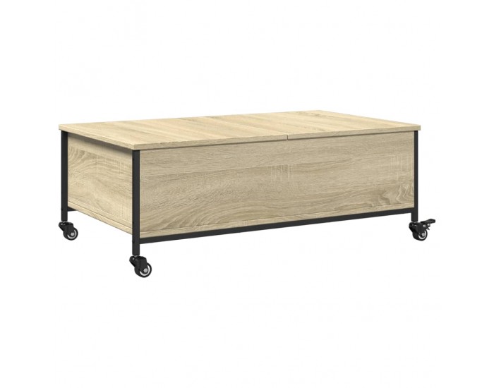 Sonata H Маса за кафе с колелца дъб сонома 91x55x34 см инженерно дърво