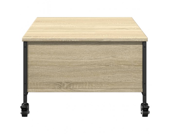 Sonata H Маса за кафе с колелца дъб сонома 91x55x34 см инженерно дърво