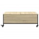 Sonata H Маса за кафе с колелца дъб сонома 91x55x34 см инженерно дърво