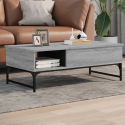 Sonata H Кафе маса, сив сонома, 100x50x35 см, инженерно дърво и метал - Măsuțe de living