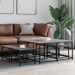 Sonata H Стифиращи кафе маси, 5 бр, сив сонома, инженерно дърво - Măsuțe de living