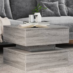 Sonata H Маса за кафе с LED осветление, сив сонома, 50x50x40 см - Măsuțe de living