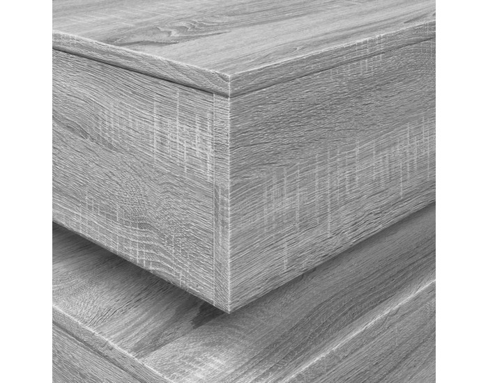 Sonata H Маса за кафе с LED осветление, сив сонома, 50x50x40 см