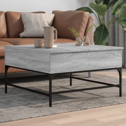 Sonata H Кафе маса, сив сонома, 80x80x45 см, инженерно дърво и метал - Măsuțe de living