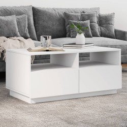 Sonata H Маса за кафе с LED осветление, бяла, 90x49x40 см - Măsuțe de living