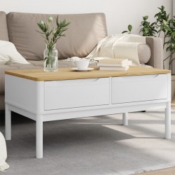 Sonata H Кафе маса FLORO, бяла, 99x55,5x45 см, борово дърво масив - Mese