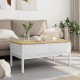 Sonata H Кафе маса FLORO, бяла, 99x55,5x45 см, борово дърво масив