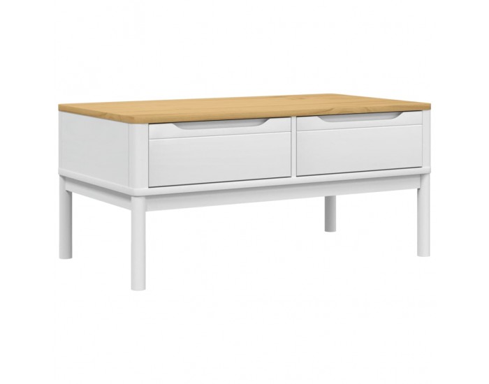 Sonata H Кафе маса FLORO, бяла, 99x55,5x45 см, борово дърво масив
