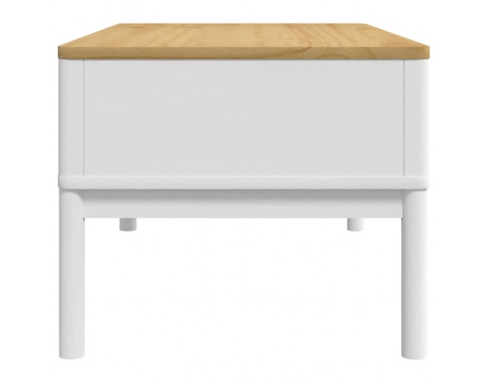 Sonata H Кафе маса FLORO, бяла, 99x55,5x45 см, борово дърво масив