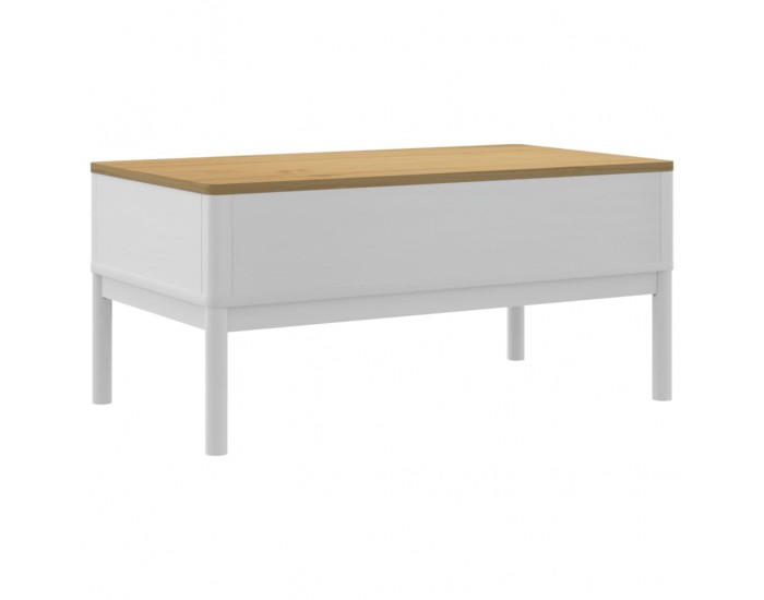 Sonata H Кафе маса FLORO, бяла, 99x55,5x45 см, борово дърво масив