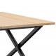 Sonata H Кафе маса X-образна рамка 90x90x45 см бор масив и чугун