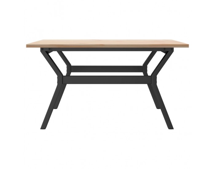 Sonata H Кафе маса Y-образна рамка 90x90x45 см бор масив и чугун