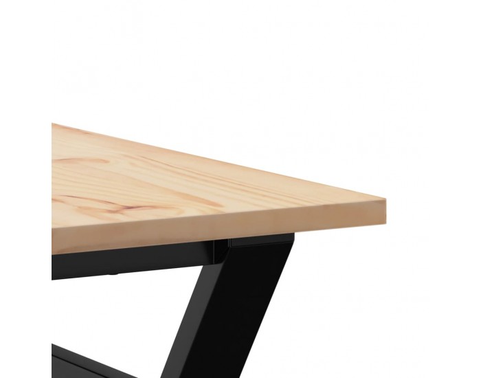 Sonata H Кафе маса Y-образна рамка 90x90x45 см бор масив и чугун