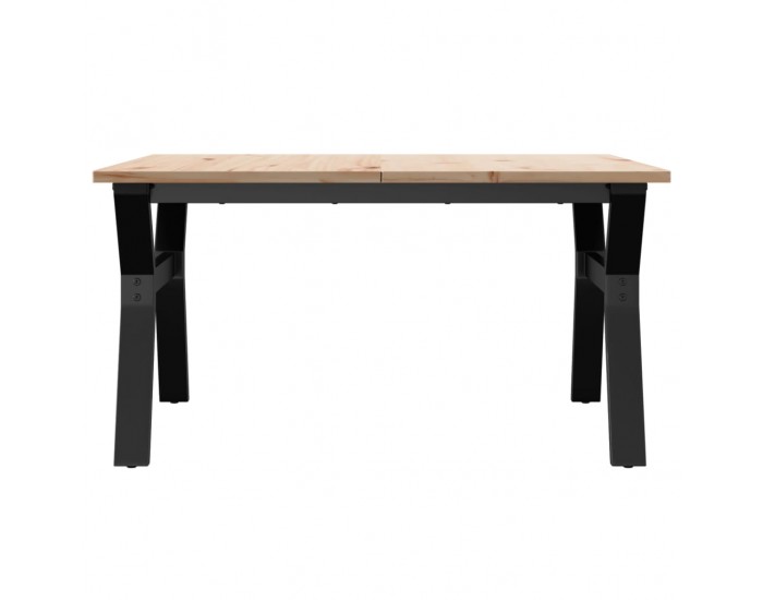 Sonata H Кафе маса Y-образна рамка 90x90x45 см бор масив и чугун