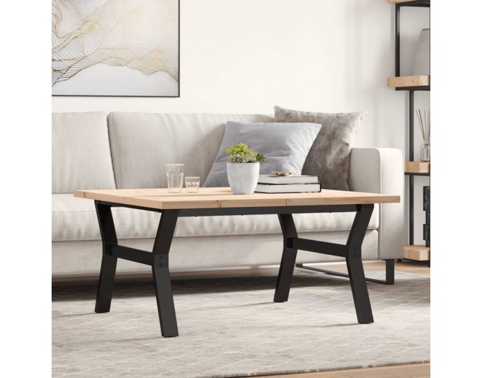 Sonata H Кафе маса Y-образна рамка 90x90x45,5 см бор масив и чугун