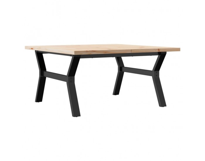 Sonata H Кафе маса Y-образна рамка 90x90x45,5 см бор масив и чугун