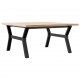 Sonata H Кафе маса Y-образна рамка 90x90x45,5 см бор масив и чугун