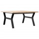 Sonata H Кафе маса Y-образна рамка 90x90x45,5 см бор масив и чугун