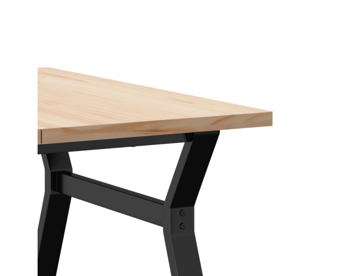 Sonata H Кафе маса Y-образна рамка 90x90x45,5 см бор масив и чугун