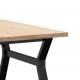Sonata H Кафе маса Y-образна рамка 90x90x45,5 см бор масив и чугун