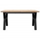 Sonata H Кафе маса Y-образна рамка 90x90x45,5 см бор масив и чугун