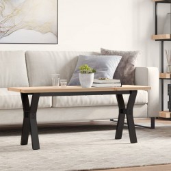 Sonata H Кафе маса Y-образна рамка 110x40x45,5 см бор масив и чугун - Mese de dining