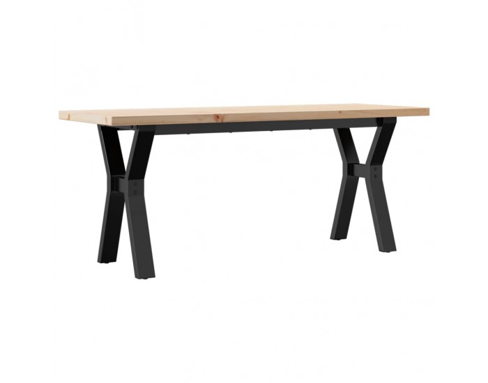 Sonata H Кафе маса Y-образна рамка 110x40x45,5 см бор масив и чугун