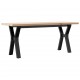 Sonata H Кафе маса Y-образна рамка 110x40x45,5 см бор масив и чугун