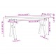 Sonata H Кафе маса Y-образна рамка 110x40x45,5 см бор масив и чугун