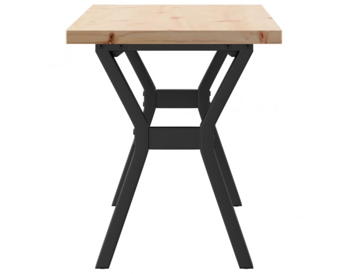 Sonata H Кафе маса Y-образна рамка 110x40x45,5 см бор масив и чугун