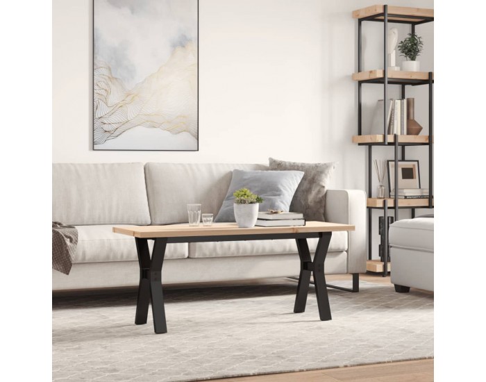 Sonata H Кафе маса Y-образна рамка 110x40x45,5 см бор масив и чугун