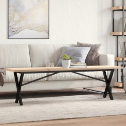 Sonata H Кафе маса X-образна рамка 160x40x45,5 см бор масив и чугун - Mese de dining