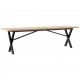 Sonata H Кафе маса X-образна рамка 160x40x45,5 см бор масив и чугун