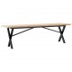 Sonata H Кафе маса X-образна рамка 160x40x45,5 см бор масив и чугун