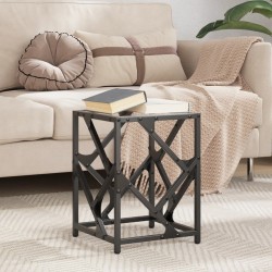 Sonata H Маса за кафе с прозрачен стъклен плот 30x30x41 см стомана - Măsuțe de living