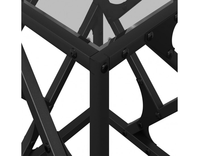 Sonata H Маса за кафе с прозрачен стъклен плот 30x30x41 см стомана