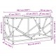 Sonata H Маса за кафе с черен стъклен плот 98,5x50x41 см стомана