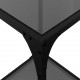 Sonata H Маси за кафе с черен стъклен плот 2 бр 30x30x40 см стомана