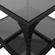 Sonata H Маси за кафе с черен стъклен плот 2 бр 40x40x45 см стомана