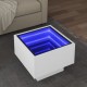 Sonata H Помощна маса с LED бяла 40x40x30 см инженерно дърво