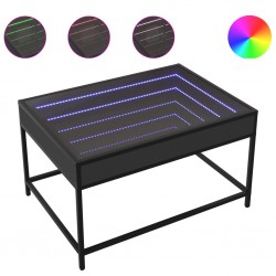 Sonata H Маса за кафе с Infinity LED черна 70x50x41 см - Măsuțe de living