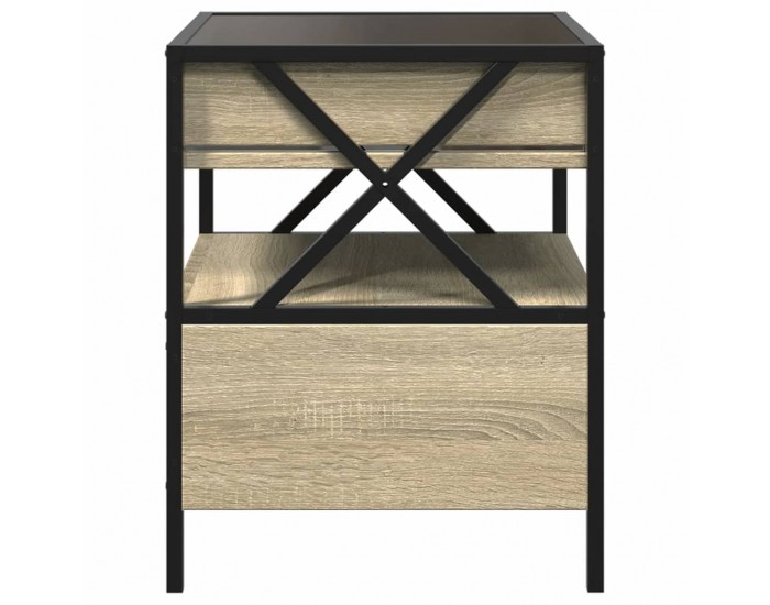Sonata H Маса за кафе с Infinity LED, сонома дъб, 40x40x51 см