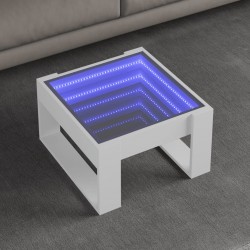 Sonata H Маса за кафе с Infinity LED бяла 50x53x30 см - Măsuțe de living