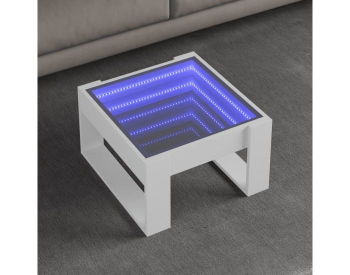 Sonata H Маса за кафе с Infinity LED бяла 50x53x30 см