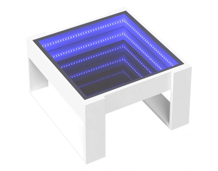 Sonata H Маса за кафе с Infinity LED бяла 50x53x30 см
