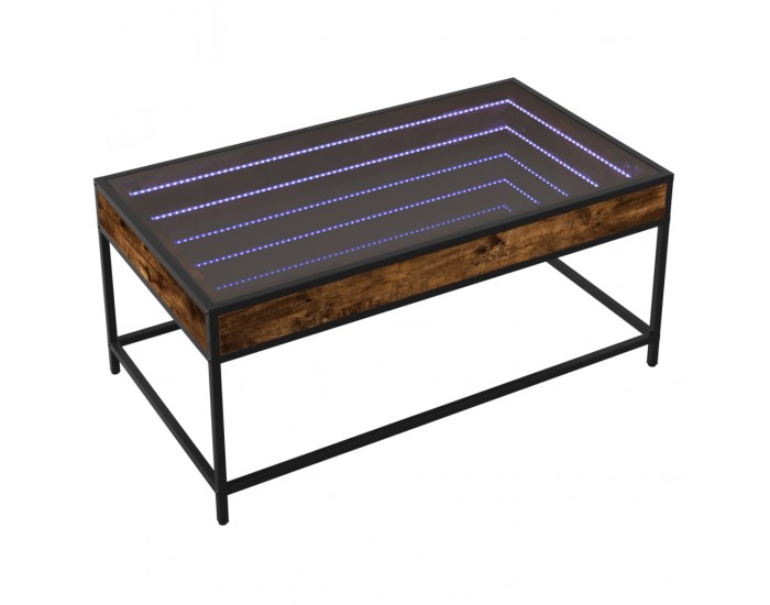 Sonata H Маса за кафе с Infinity LED, опушен дъб, 90x50x41 см